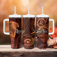 Personalised Polynesia Zodiac Leo Tumbler With Handle Galaxy Polynesian Pattern Chest Tattoo Style LT14 - Polynesian Pride