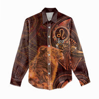 Personalised Polynesia Zodiac Leo Women Casual Shirt Galaxy Polynesian Pattern Chest Tattoo Style LT14 - Polynesian Pride