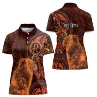 Personalised Polynesia Zodiac Leo Women Polo Shirt Galaxy Polynesian Pattern Chest Tattoo Style LT14 - Polynesian Pride