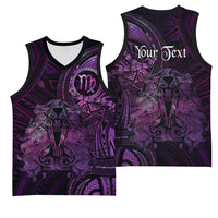 Personalised Polynesia Zodiac Virgo Basketball Jersey Galaxy Polynesian Pattern Chest Tattoo Style LT14 - Polynesian Pride
