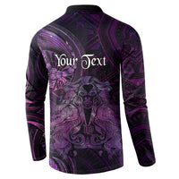 Personalised Polynesia Zodiac Virgo Button Sweatshirt Galaxy Polynesian Pattern Chest Tattoo Style LT14 - Polynesian Pride