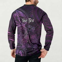 Personalised Polynesia Zodiac Virgo Button Sweatshirt Galaxy Polynesian Pattern Chest Tattoo Style LT14 - Polynesian Pride