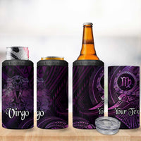 Personalised Polynesia Zodiac Virgo 4 in 1 Can Cooler Tumbler Galaxy Polynesian Pattern Chest Tattoo Style LT14 - Polynesian Pride