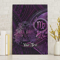 Personalised Polynesia Zodiac Virgo Canvas Wall Art Galaxy Polynesian Pattern Chest Tattoo Style LT14 Without Frame Purple - Polynesian Pride