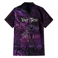 Personalised Polynesia Zodiac Virgo Family Matching Long Sleeve Bodycon Dress and Hawaiian Shirt Galaxy Polynesian Pattern Chest Tattoo Style