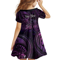 Personalised Polynesia Zodiac Virgo Family Matching Short Sleeve Bodycon Dress and Hawaiian Shirt Galaxy Polynesian Pattern Chest Tattoo Style
