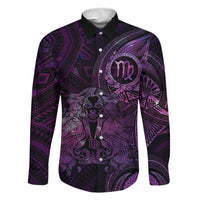 Personalised Polynesia Zodiac Virgo Family Matching Short Sleeve Bodycon Dress and Hawaiian Shirt Galaxy Polynesian Pattern Chest Tattoo Style