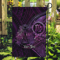 Personalised Polynesia Zodiac Virgo Garden Flag Galaxy Polynesian Pattern Chest Tattoo Style LT14 Garden Flag Purple - Polynesian Pride