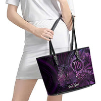 Personalised Polynesia Zodiac Virgo Leather Tote Bag Galaxy Polynesian Pattern Chest Tattoo Style LT14 - Polynesian Pride