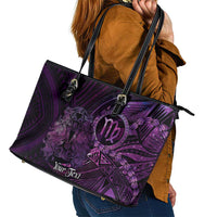 Personalised Polynesia Zodiac Virgo Leather Tote Bag Galaxy Polynesian Pattern Chest Tattoo Style LT14 - Polynesian Pride