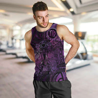 Personalised Polynesia Zodiac Virgo Men Tank Top Galaxy Polynesian Pattern Chest Tattoo Style LT14 Purple - Polynesian Pride