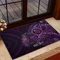 Personalised Polynesia Zodiac Virgo Rubber Doormat Galaxy Polynesian Pattern Chest Tattoo Style LT14 - Polynesian Pride