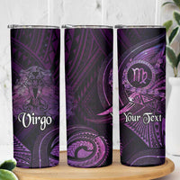 Personalised Polynesia Zodiac Virgo Skinny Tumbler Galaxy Polynesian Pattern Chest Tattoo Style LT14 - Polynesian Pride
