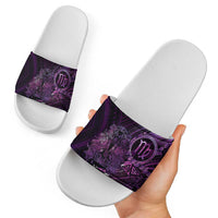 Personalised Polynesia Zodiac Virgo Slide Sandals Galaxy Polynesian Pattern Chest Tattoo Style LT14 - Polynesian Pride