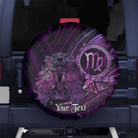Personalised Polynesia Zodiac Virgo Spare Tire Cover Galaxy Polynesian Pattern Chest Tattoo Style LT14 No hole Purple - Polynesian Pride