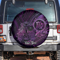 Personalised Polynesia Zodiac Virgo Spare Tire Cover Galaxy Polynesian Pattern Chest Tattoo Style LT14 Purple - Polynesian Pride