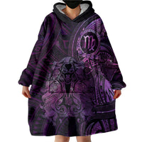 Personalised Polynesia Zodiac Virgo Wearable Blanket Hoodie Galaxy Polynesian Pattern Chest Tattoo Style LT14 - Polynesian Pride