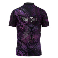 Personalised Polynesia Zodiac Virgo Zipper Polo Shirt Galaxy Polynesian Pattern Chest Tattoo Style LT14 - Polynesian Pride