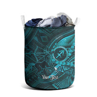 Personalised Polynesia Zodiac Sagittarius Laundry Basket Galaxy Polynesian Pattern Chest Tattoo Style LT14 - Polynesian Pride