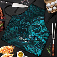 Personalised Polynesia Zodiac Sagittarius Apron Galaxy Polynesian Pattern Chest Tattoo Style LT14 Cyan - Polynesian Pride