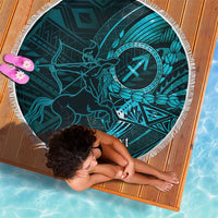 Personalised Polynesia Zodiac Sagittarius Beach Blanket Galaxy Polynesian Pattern Chest Tattoo Style LT14 - Polynesian Pride