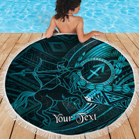 Personalised Polynesia Zodiac Sagittarius Beach Blanket Galaxy Polynesian Pattern Chest Tattoo Style LT14 - Polynesian Pride