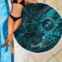 Personalised Polynesia Zodiac Sagittarius Beach Blanket Galaxy Polynesian Pattern Chest Tattoo Style LT14 - Polynesian Pride