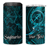 Personalised Polynesia Zodiac Sagittarius 4 in 1 Can Cooler Tumbler Galaxy Polynesian Pattern Chest Tattoo Style LT14 One Size: 16 oz Cyan - Polynesian Pride