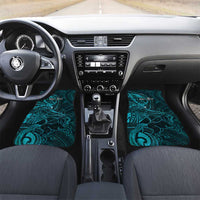 Personalised Polynesia Zodiac Sagittarius Car Mats Galaxy Polynesian Pattern Chest Tattoo Style LT14 Set 2pcs - Front Cyan - Polynesian Pride