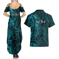 Personalised Polynesia Zodiac Sagittarius Couples Matching Summer Maxi Dress and Hawaiian Shirt Galaxy Polynesian Pattern Chest Tattoo Style LT14 - Polynesian Pride