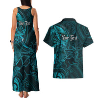 Personalised Polynesia Zodiac Sagittarius Couples Matching Tank Maxi Dress and Hawaiian Shirt Galaxy Polynesian Pattern Chest Tattoo Style LT14 - Polynesian Pride
