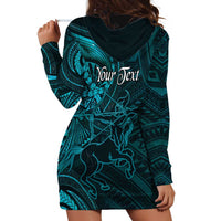 Personalised Polynesia Zodiac Sagittarius Hoodie Dress Galaxy Polynesian Pattern Chest Tattoo Style LT14 - Polynesian Pride