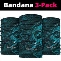 Personalised Polynesia Zodiac Sagittarius Neck Gaiter Galaxy Polynesian Pattern Chest Tattoo Style LT14 package One Size: 25*50cm Cyan - Polynesian Pride