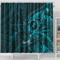 Personalised Polynesia Zodiac Sagittarius Shower Curtain Galaxy Polynesian Pattern Chest Tattoo Style LT14 - Polynesian Pride