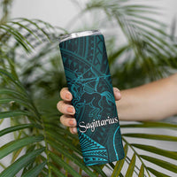 Personalised Polynesia Zodiac Sagittarius Skinny Tumbler Galaxy Polynesian Pattern Chest Tattoo Style LT14 - Polynesian Pride