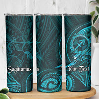 Personalised Polynesia Zodiac Sagittarius Skinny Tumbler Galaxy Polynesian Pattern Chest Tattoo Style LT14 - Polynesian Pride