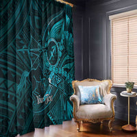 Personalised Polynesia Zodiac Sagittarius Window Curtain Galaxy Polynesian Pattern Chest Tattoo Style LT14 - Polynesian Pride