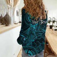 Personalised Polynesia Zodiac Sagittarius Women Casual Shirt Galaxy Polynesian Pattern Chest Tattoo Style LT14 - Polynesian Pride