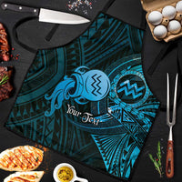 Personalised Polynesia Zodiac Aquarius Apron Galaxy Polynesian Pattern Chest Tattoo Style LT14 Blue - Polynesian Pride