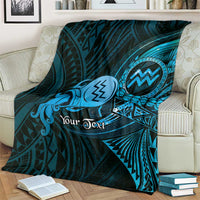 Personalised Polynesia Zodiac Aquarius Blanket Galaxy Polynesian Pattern Chest Tattoo Style LT14 - Polynesian Pride
