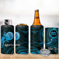 Personalised Polynesia Zodiac Aquarius 4 in 1 Can Cooler Tumbler Galaxy Polynesian Pattern Chest Tattoo Style LT14 - Polynesian Pride