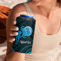 Personalised Polynesia Zodiac Aquarius 4 in 1 Can Cooler Tumbler Galaxy Polynesian Pattern Chest Tattoo Style LT14 - Polynesian Pride