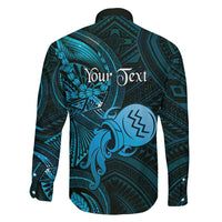Personalised Polynesia Zodiac Aquarius Family Matching Long Sleeve Bodycon Dress and Hawaiian Shirt Galaxy Polynesian Pattern Chest Tattoo Style LT14 - Polynesian Pride