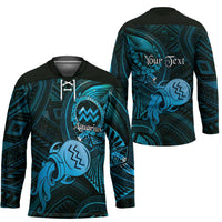 Personalised Polynesia Zodiac Aquarius Hockey Jersey Galaxy Polynesian Pattern Chest Tattoo Style LT14 - Polynesian Pride