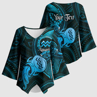 Personalised Polynesia Zodiac Aquarius Kimono Sleeve Blouse Galaxy Polynesian Pattern Chest Tattoo Style LT14 - Polynesian Pride