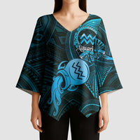 Personalised Polynesia Zodiac Aquarius Kimono Sleeve Blouse Galaxy Polynesian Pattern Chest Tattoo Style LT14 - Polynesian Pride