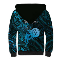 Personalised Polynesia Zodiac Aquarius Sherpa Hoodie Galaxy Polynesian Pattern Chest Tattoo Style LT14 - Polynesian Pride