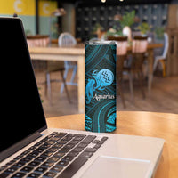 Personalised Polynesia Zodiac Aquarius Skinny Tumbler Galaxy Polynesian Pattern Chest Tattoo Style LT14 - Polynesian Pride