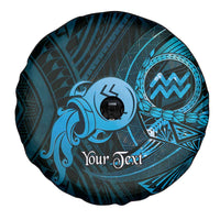 Personalised Polynesia Zodiac Aquarius Spare Tire Cover Galaxy Polynesian Pattern Chest Tattoo Style LT14 - Polynesian Pride