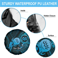 Personalised Polynesia Zodiac Aquarius Spare Tire Cover Galaxy Polynesian Pattern Chest Tattoo Style LT14 - Polynesian Pride